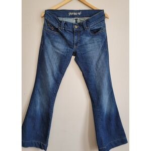 Mavi Kate Low Rise Flare Jeans Medium Wash Wide Leg Denim 31x34